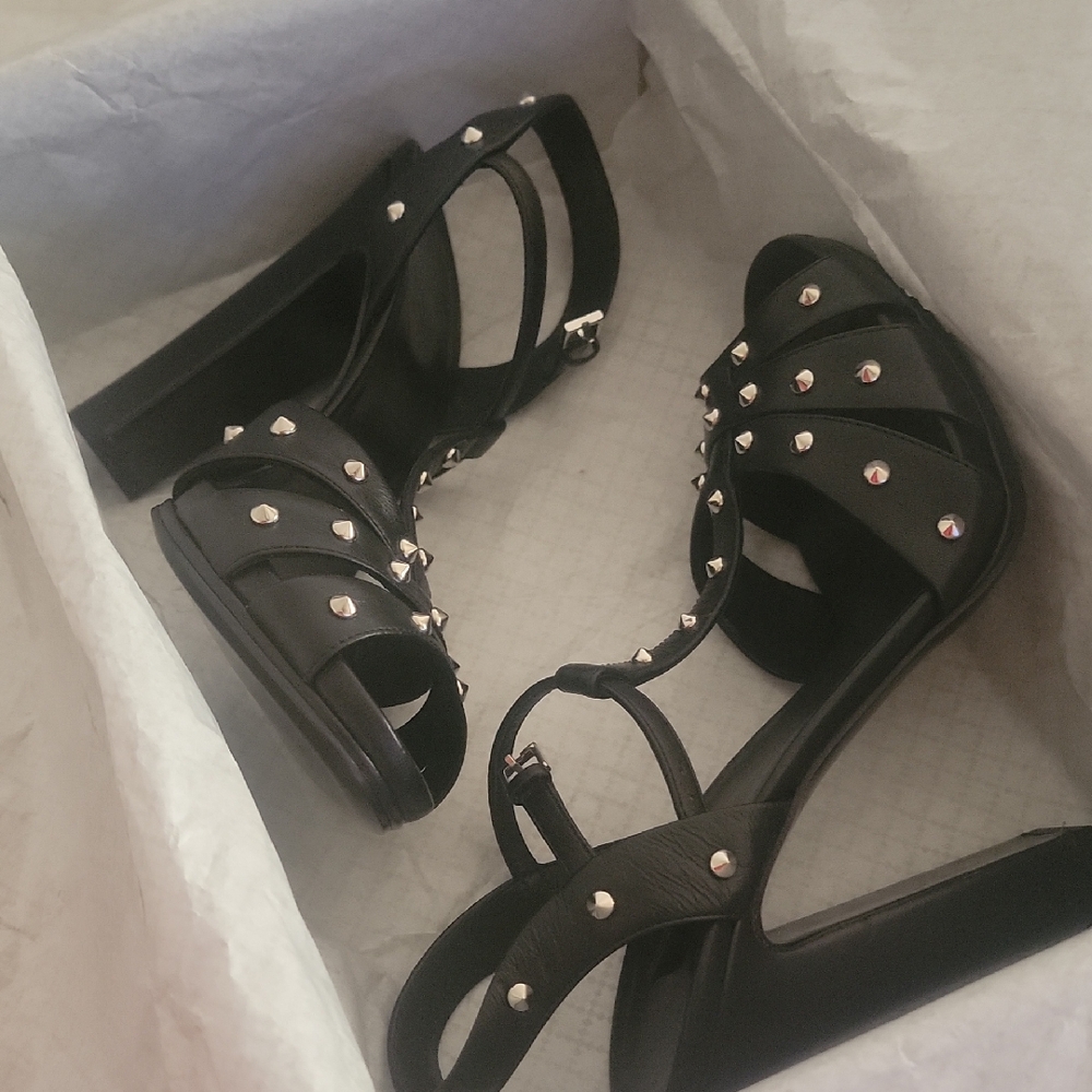 Gucci Black Studded Sandals